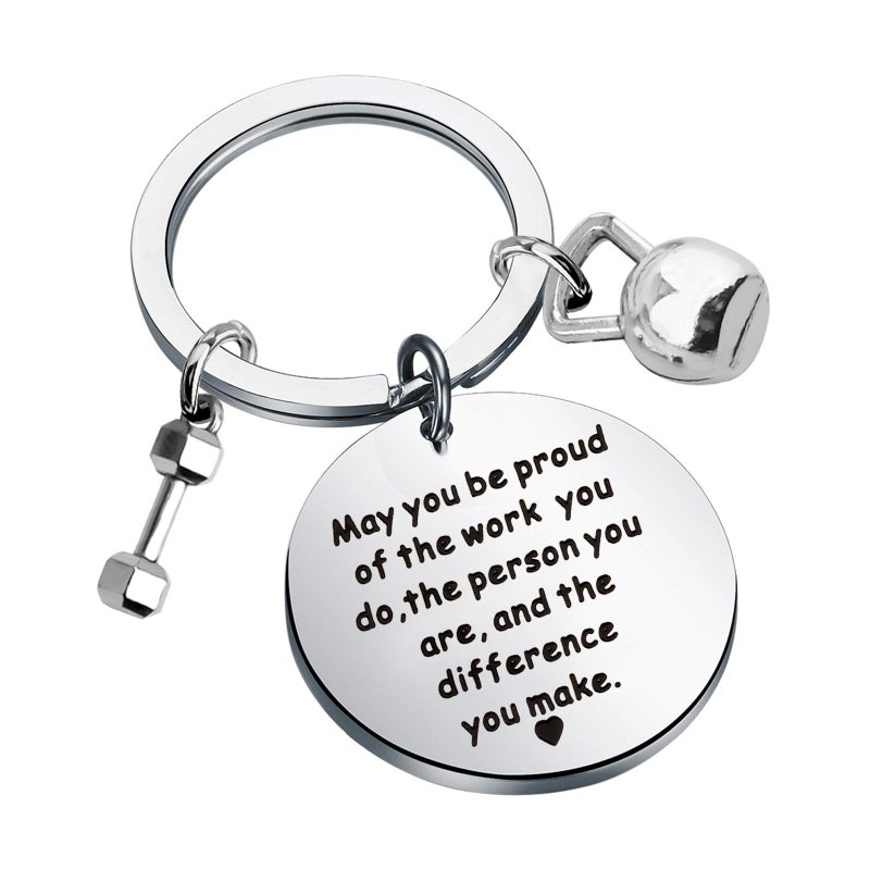 SEIRAA Fitness Trainer Gift May You be Proud of the Work You Do the Difference You Make Keychain (Fitness keychain) - Image 1